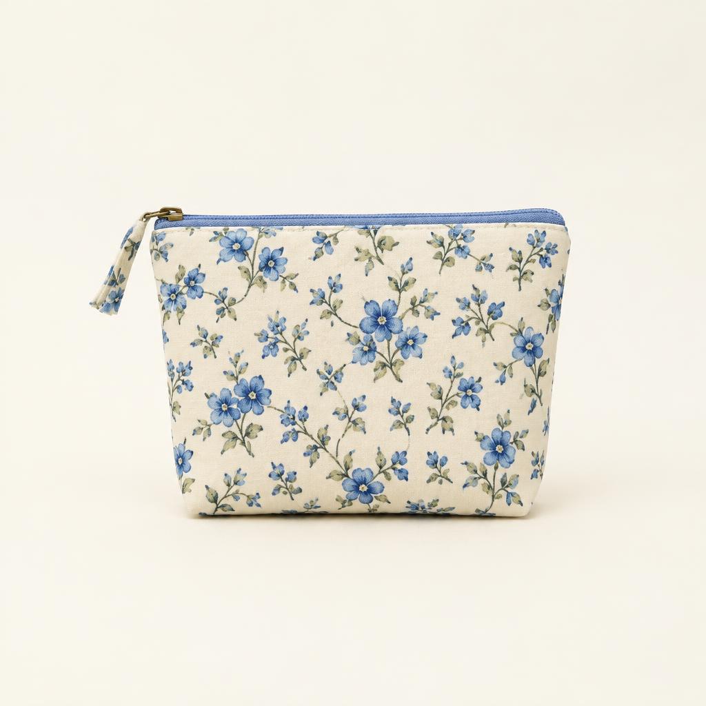 Pochette fleurs bleues