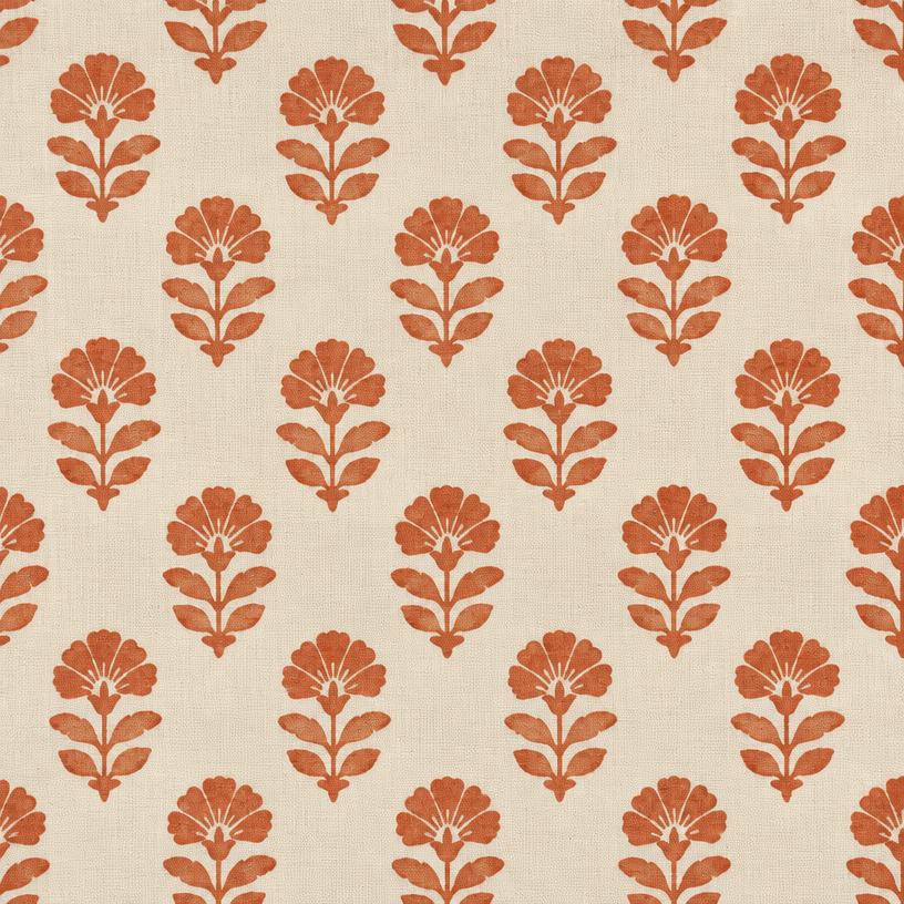 Tissu Coton motif terracotta